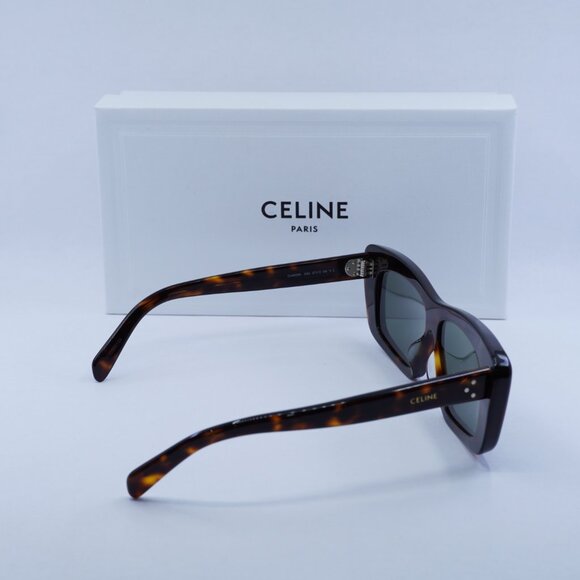 Celine CL40259I 52N Rectangle Sunglasses - Dark Havana/Green - Picture 9 of 11